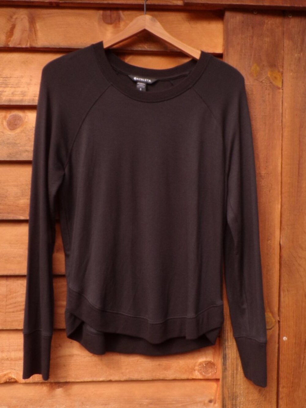 Athleta Women's Activewear Black Long Sleeve Top Lightweight Crewneck Size S